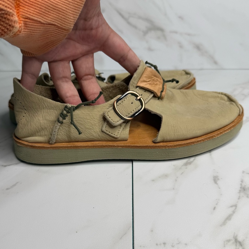 Satorisan Benirras Premium Leather Slip On Suede Tan Neutral Minimalist Natural - Picture 5 of 9